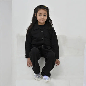 Unisex Black Button-Down Soft Night Set - Niyaney Clothing