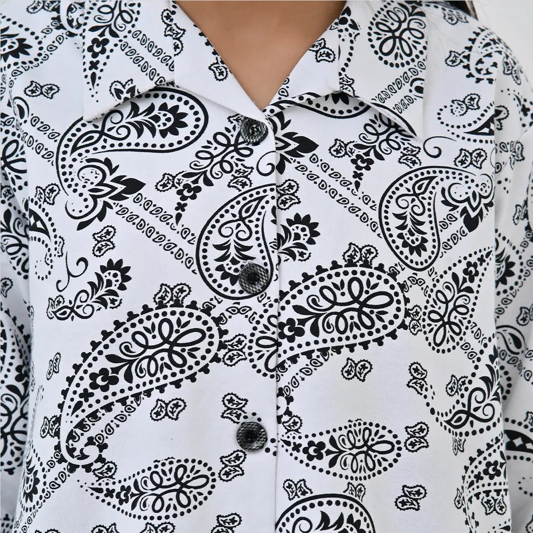 Paisely Printed French Terry Co-ord - Niyaney Clothing