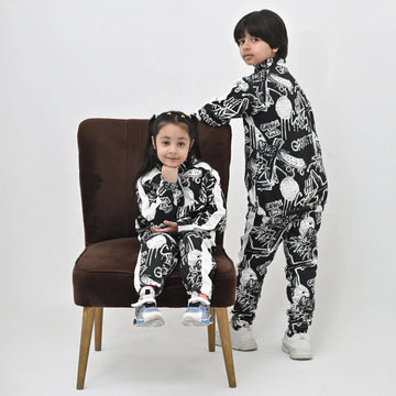 Unisex Graffiti Charcoal Fleece Co-ord - Niyaney Clothing