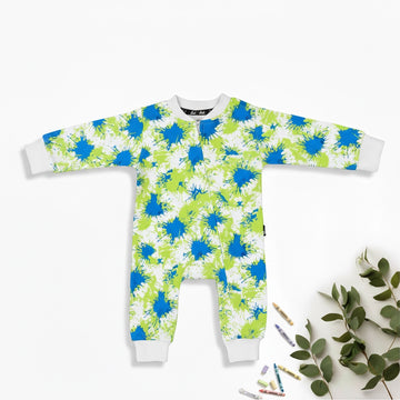 Blue Green Splash Romper