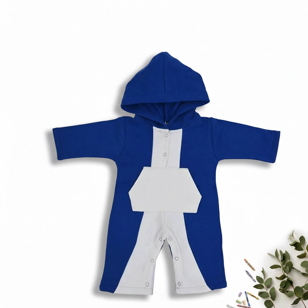 Baby Hood Romper Blue