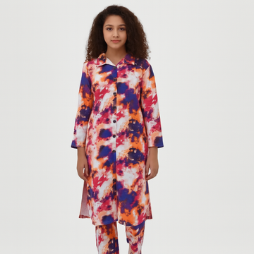 Tie & Dye Style Printed Fleece Co-ord