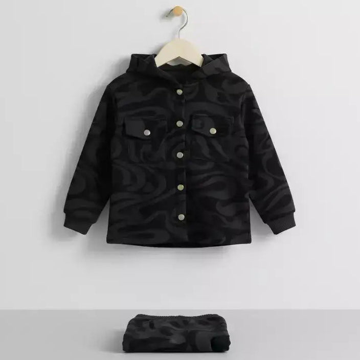 Safari Suit Black Printed Co-ord