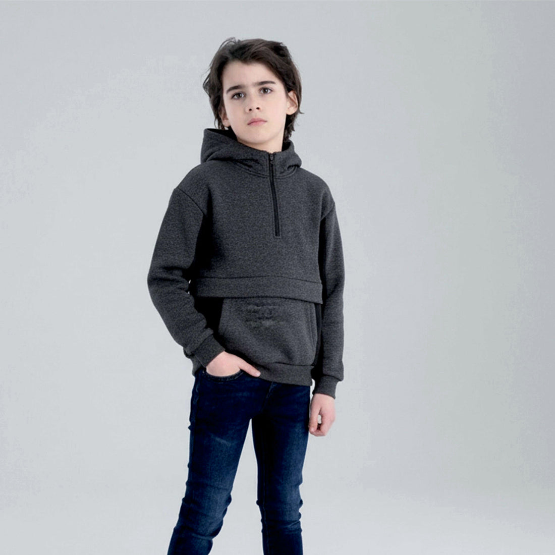 Twisted Charcoal Fleece Hoodie